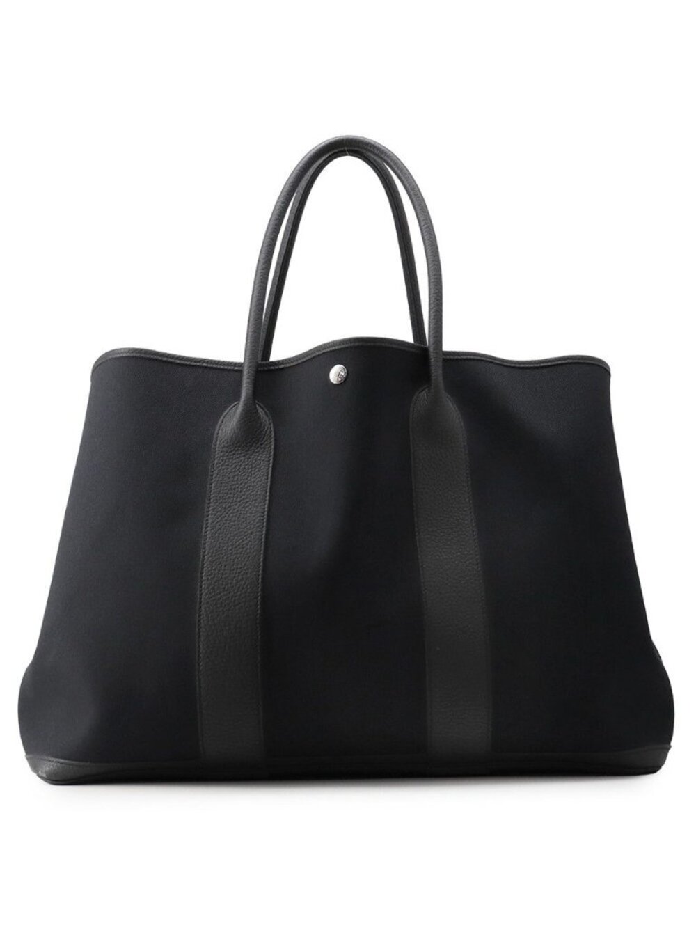 Hermes Tote Bag Garden Party GM Black Silver Toile Military Negonda